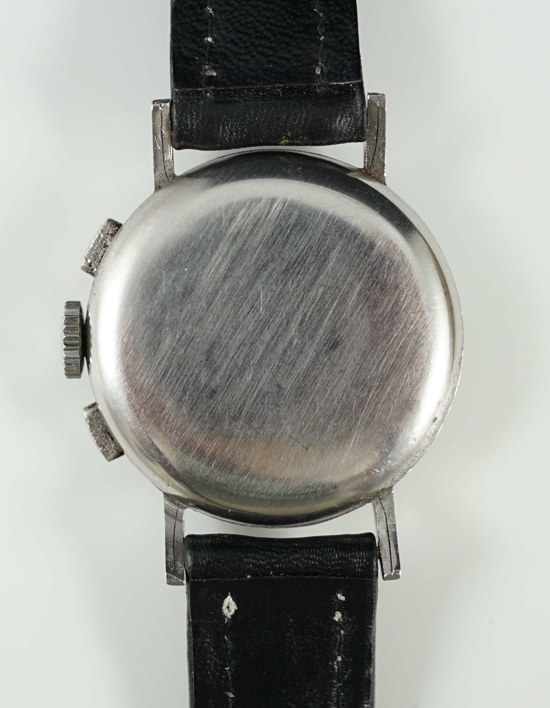 A gentleman's rare 1940's stainless steel Longines Flyback manual wind chronograph wrist watch, ref. 4994, serial number 6,411,516, movement c.13ZN
